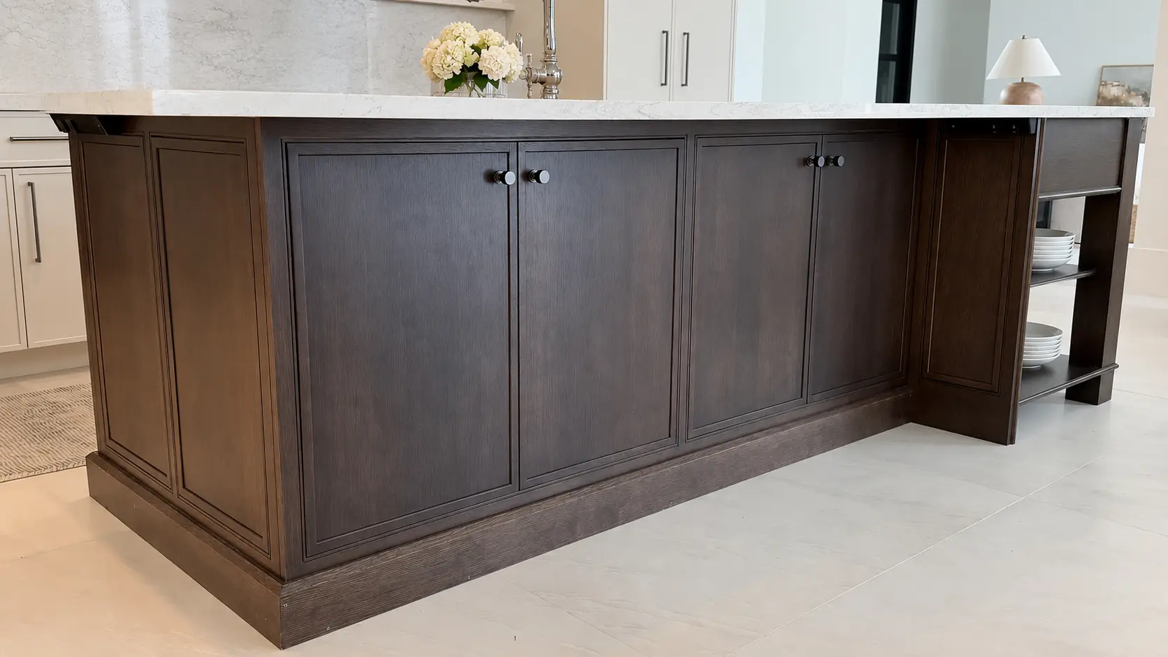 Kitchen island cabinetry, factory finished