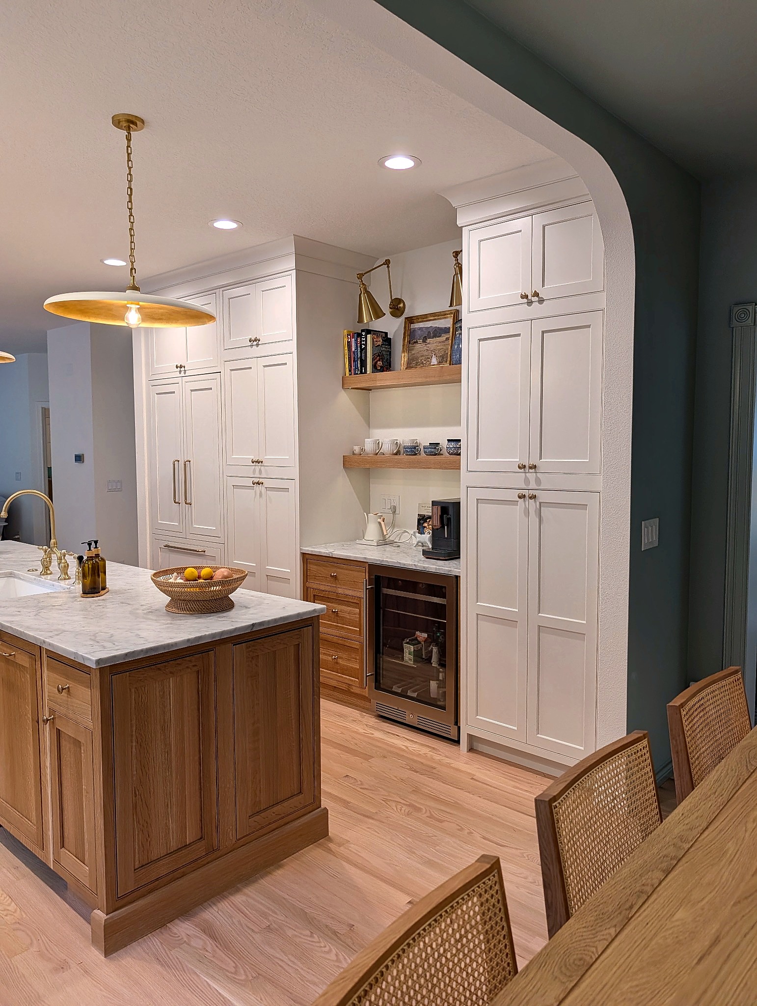 The arched opening seen from the dining room