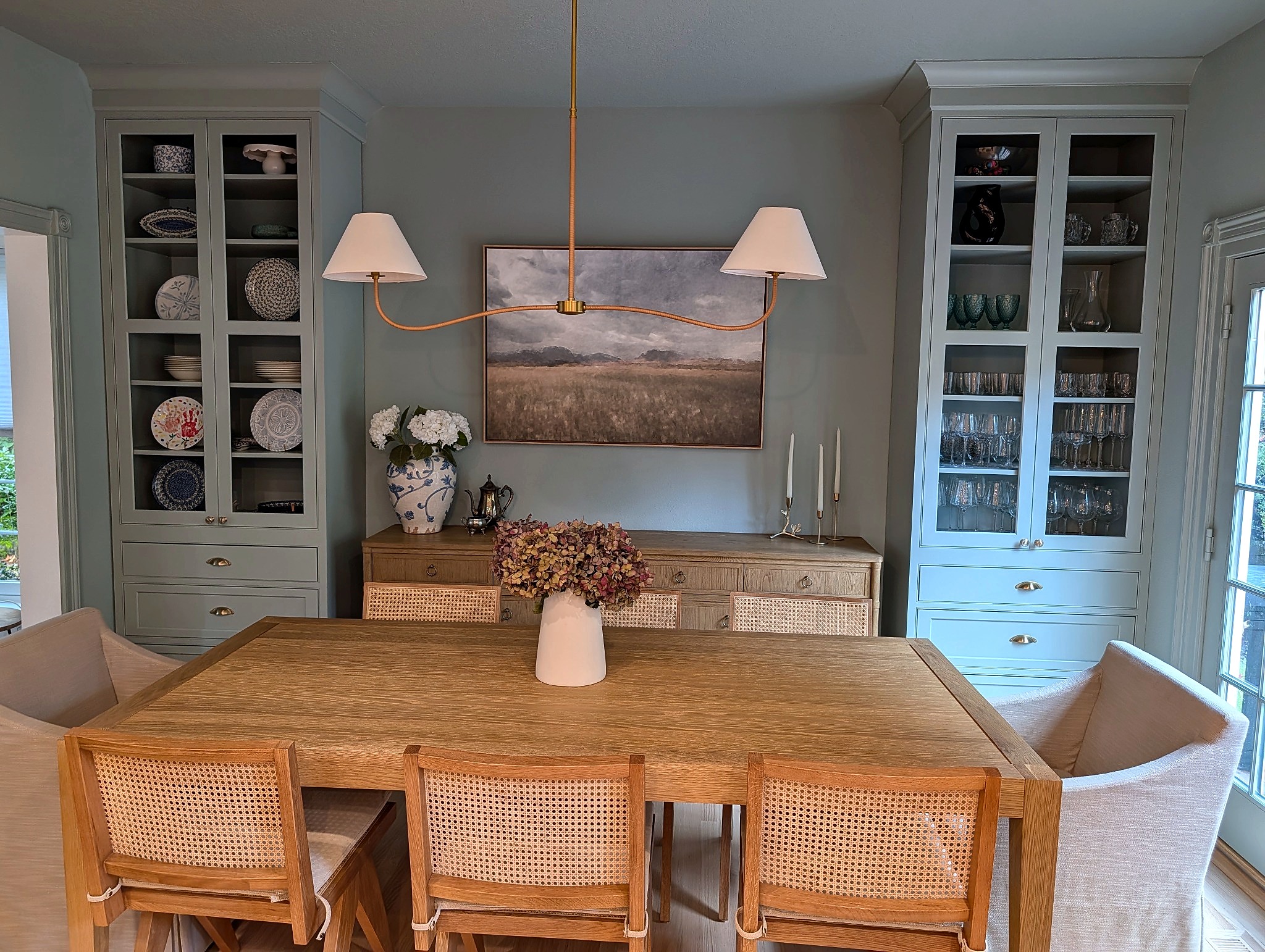 Dining room with built-in hutches