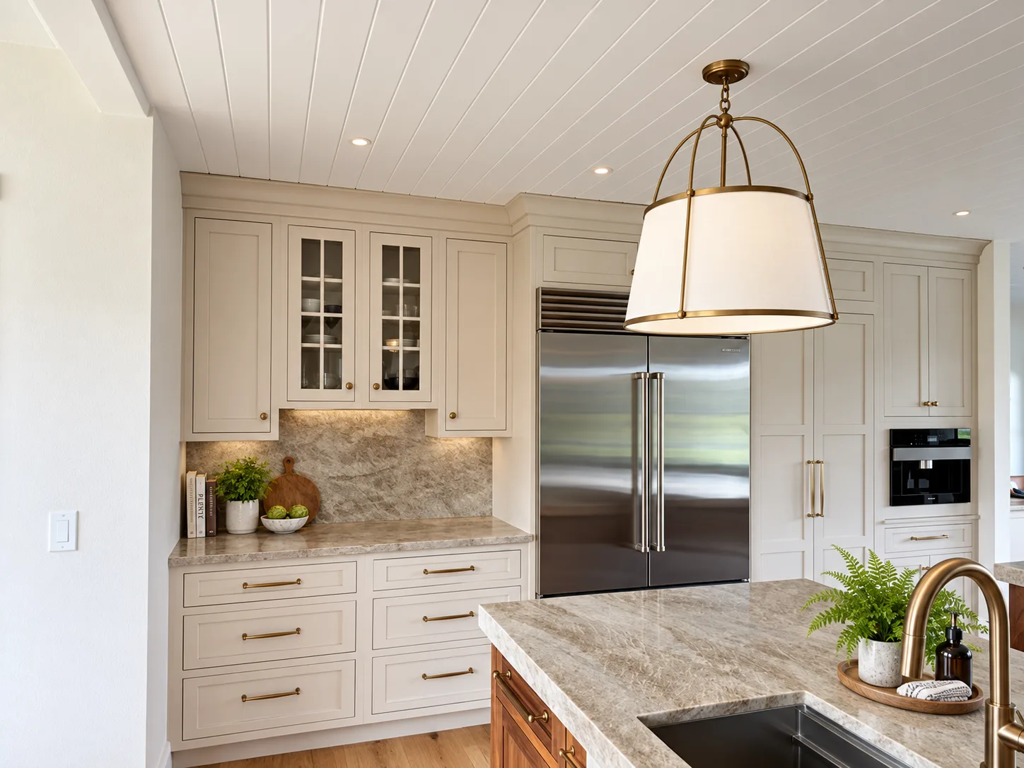 Refrigerator wall in Mushroom with glass uppers