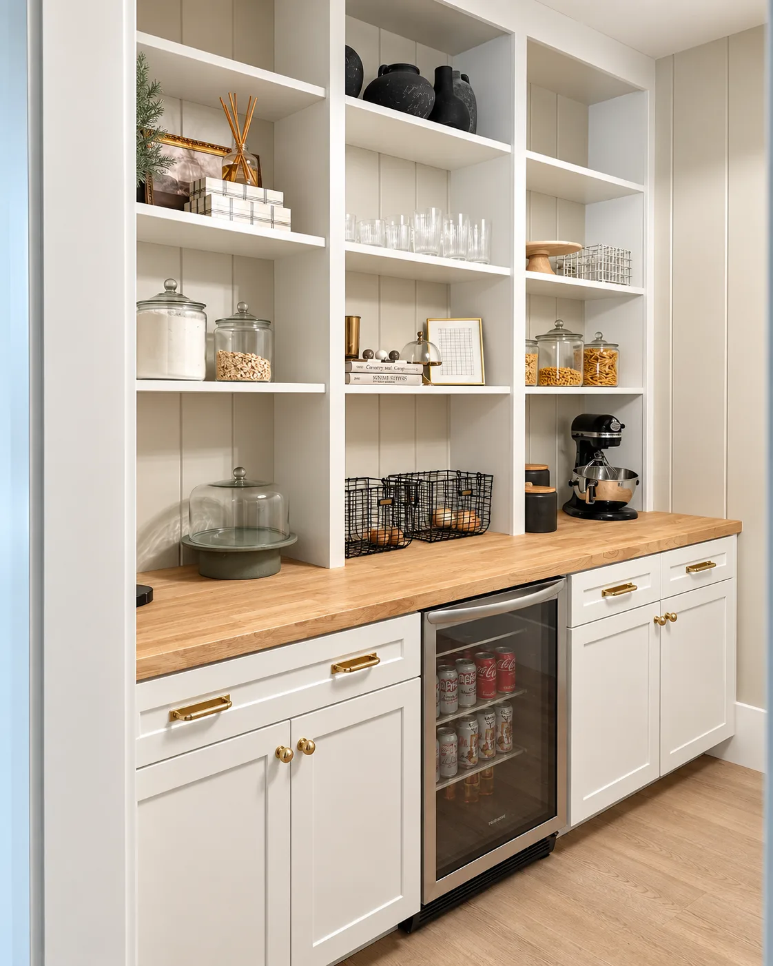 Open shelving detail